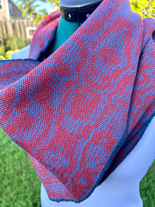 Handwoven clasped scarf