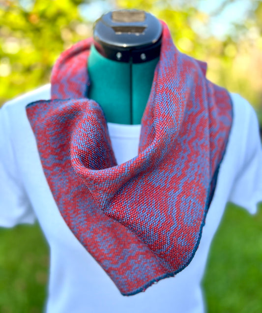 Handwoven clasped scarf