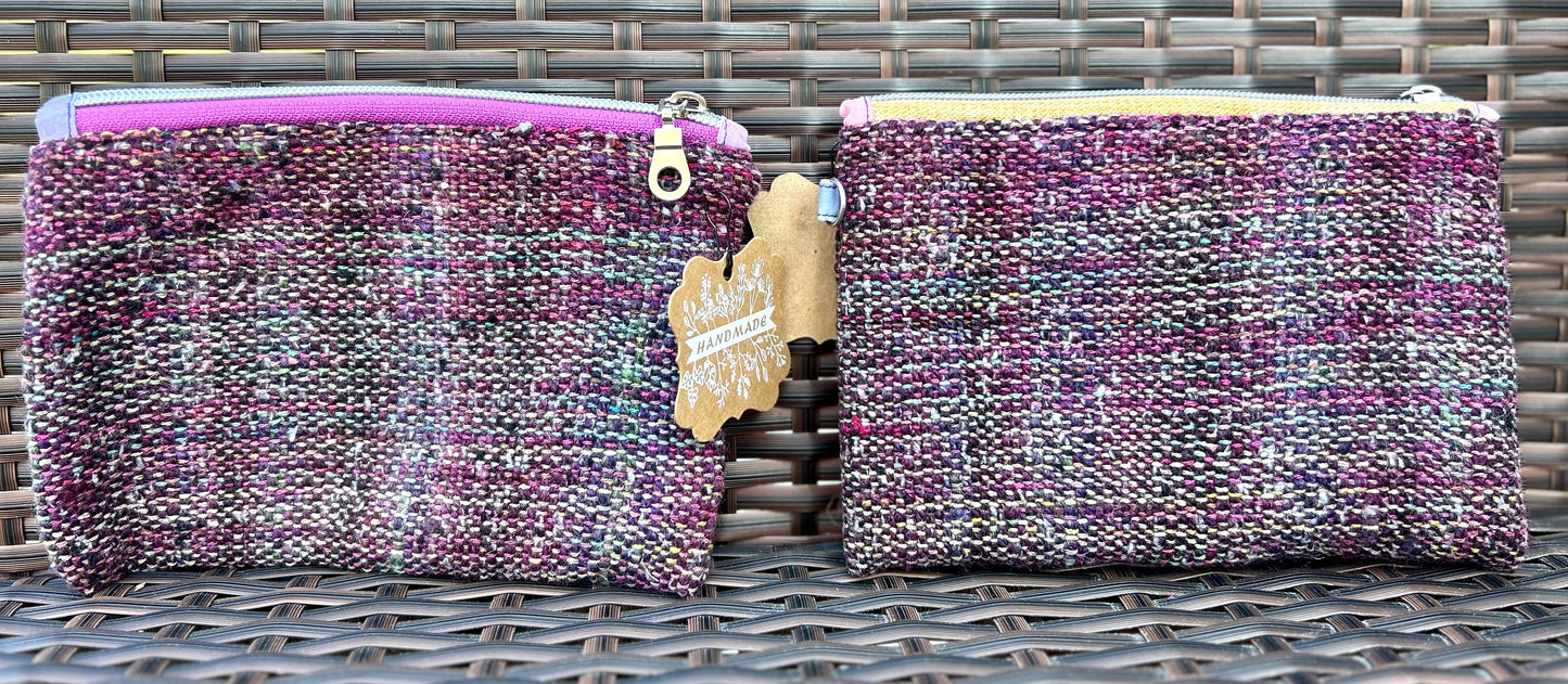 Small handmade zippered pouches
