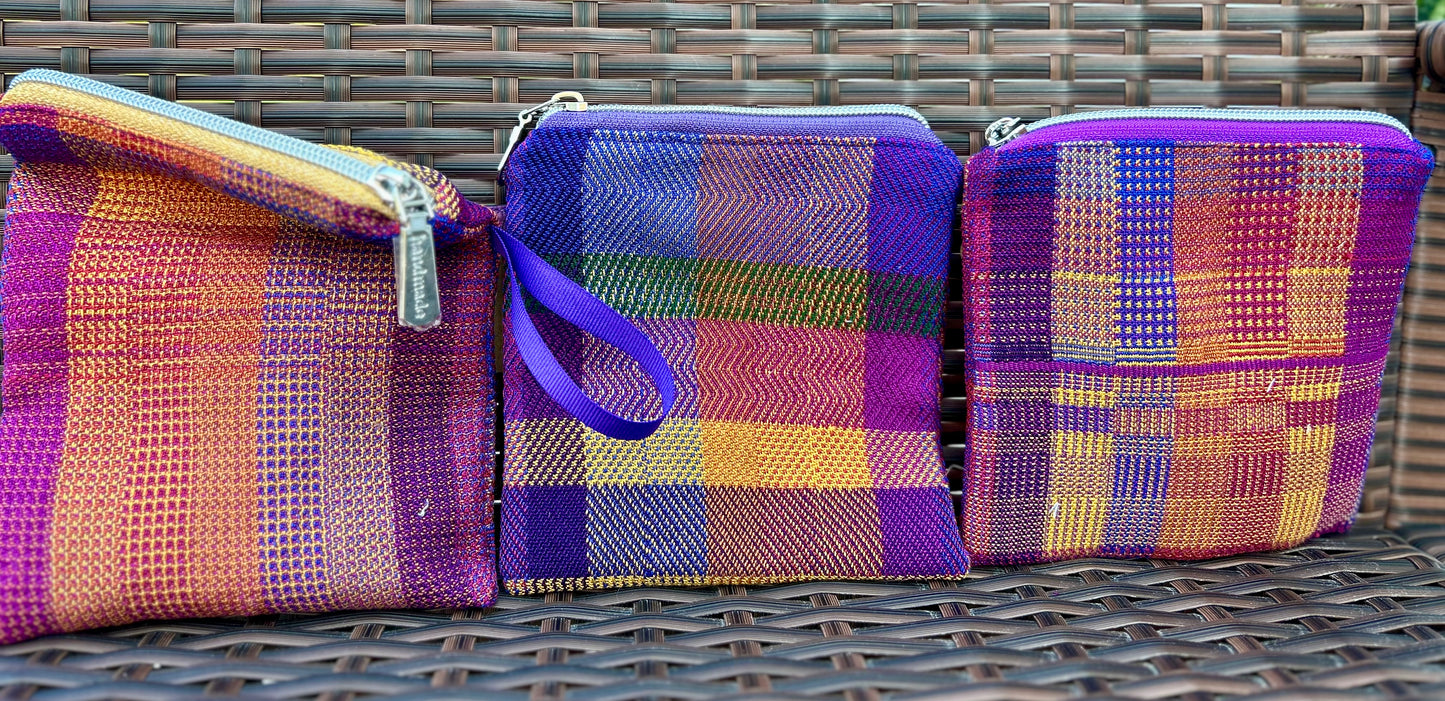 Small handmade zippered pouches