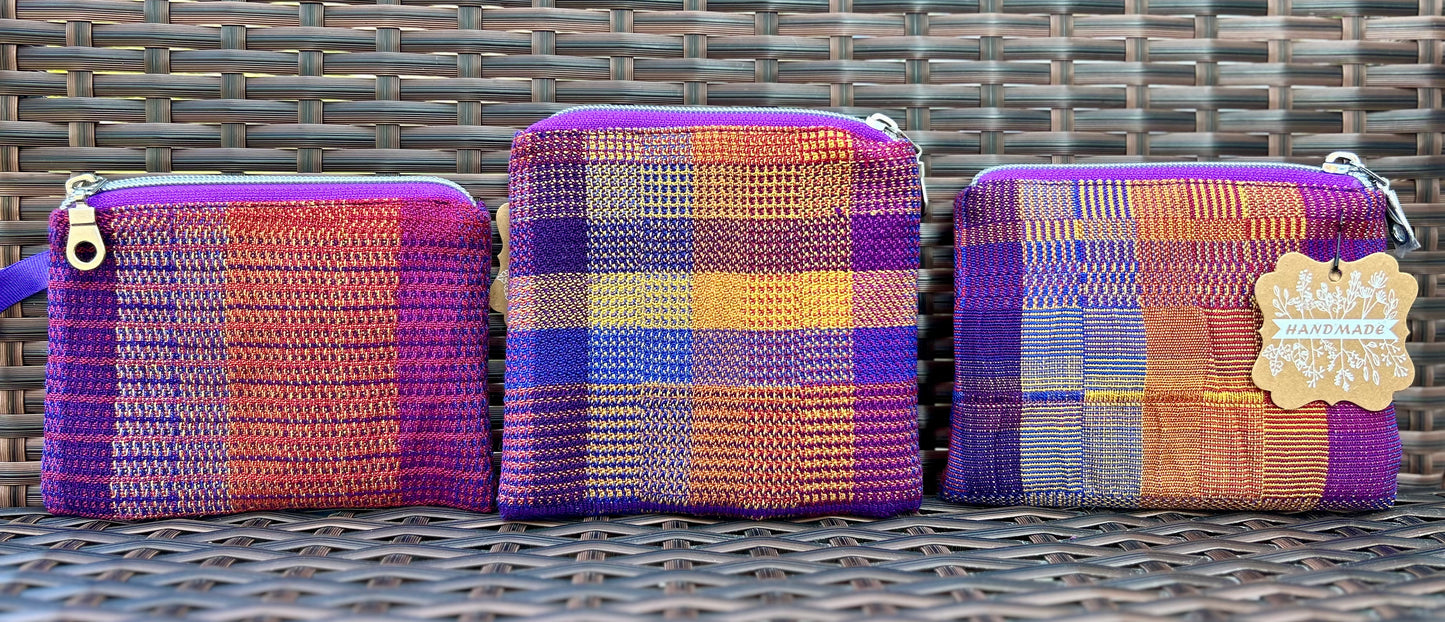 Small handmade zippered pouches