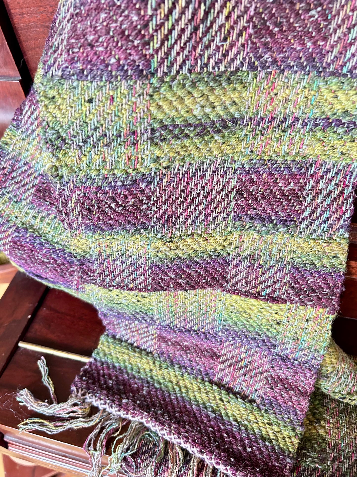 Handwoven purple scarf