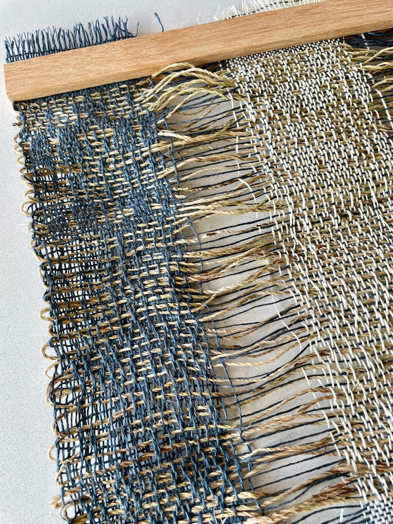 Blue Handwoven Wall Hanging with jute