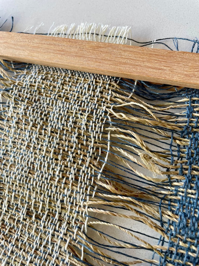 Blue Handwoven Wall Hanging with jute