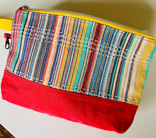 Bright Zippered project bag, handmade