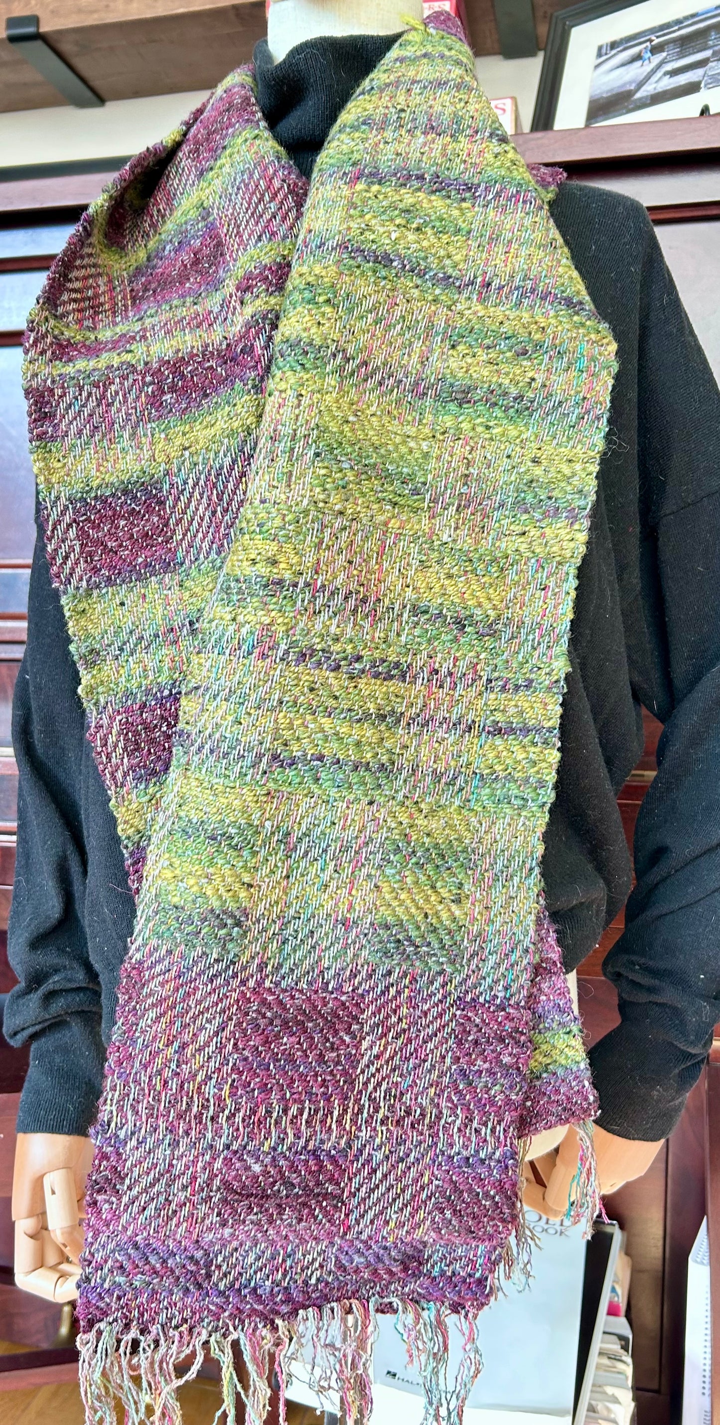 Handwoven purple scarf