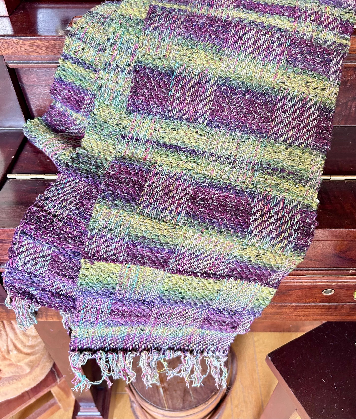 Handwoven purple scarf